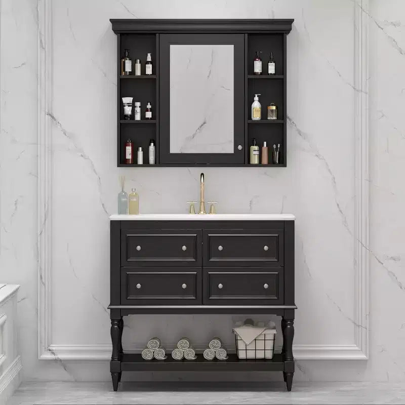 36 Bathroom Vanity Sink Combo, Bathroom Mirror Cabinet with Adjustable Shelf, Bathroom storage Cabinet with Drawers
