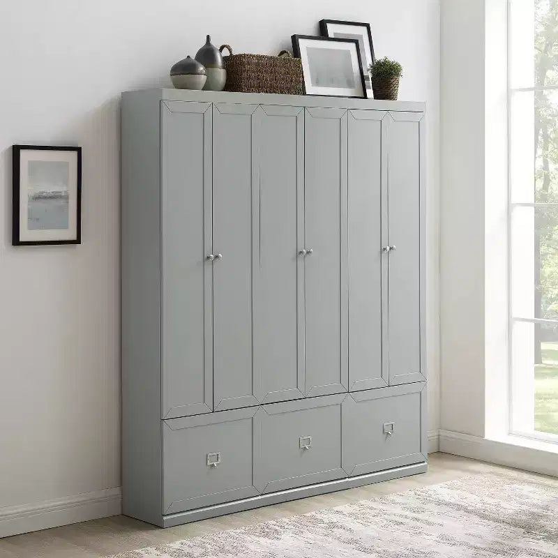 3pc Harper Entryway Set with 3 Pantry Closets Gray
