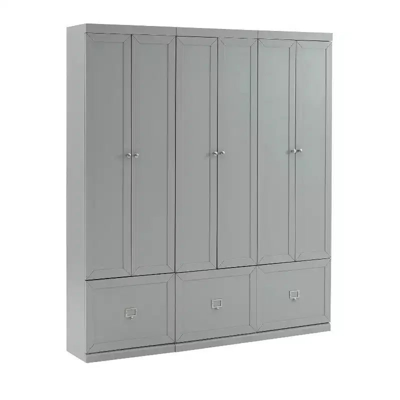 3pc Harper Entryway Set with 3 Pantry Closets Gray