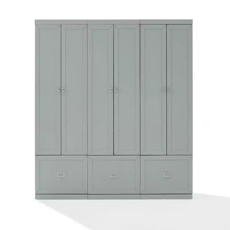 3pc Harper Entryway Set with 3 Pantry Closets Gray