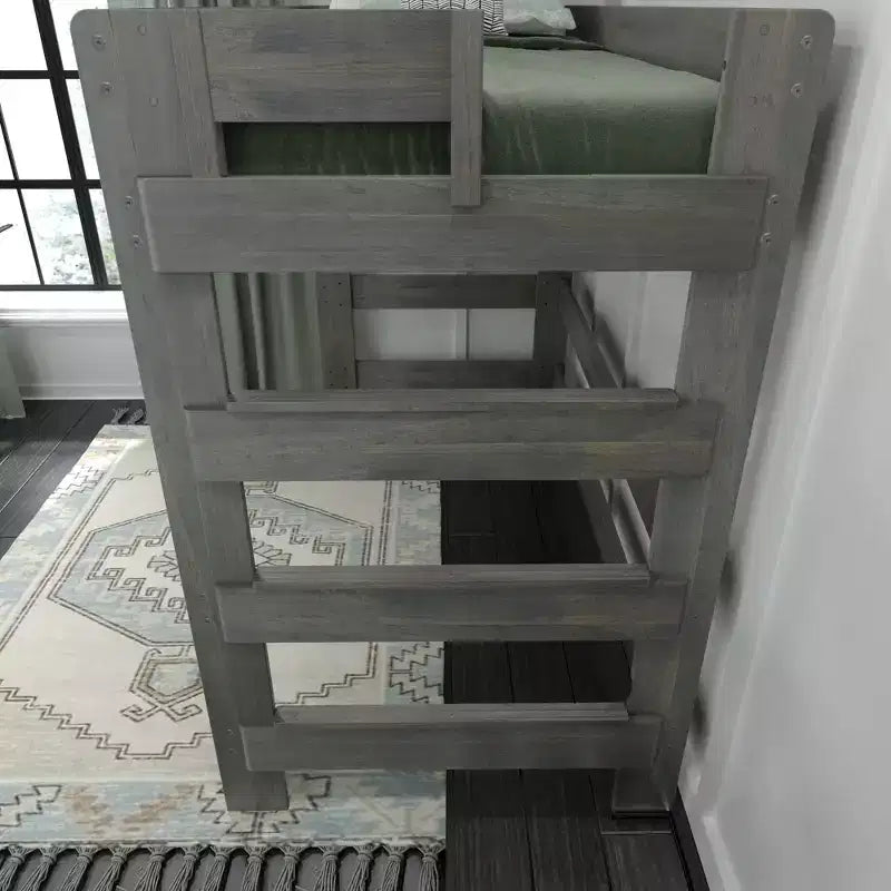 Solid Wood Loft Bed with Desk, Modern Farmhouse High Twin Loft Bed For Kids