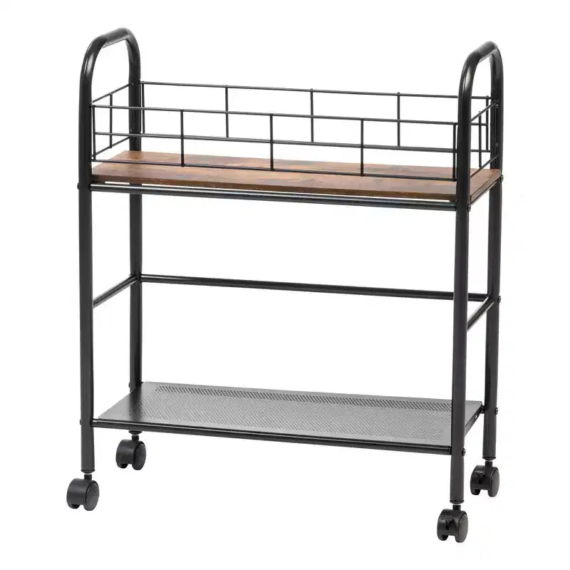 IRIS USA Metal Storage Cart with Casters, Kitchen Serving Cart