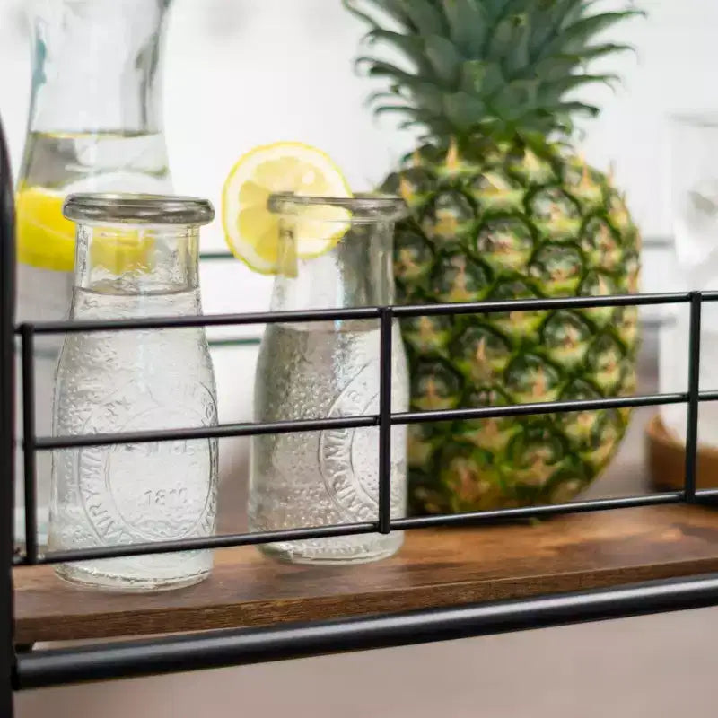 Metal Storage Cart with Casters, Kitchen Serving Cart