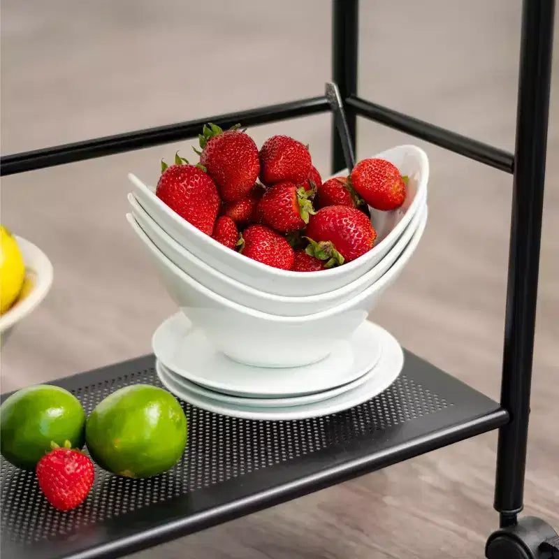 Metal Storage Cart with Casters, Kitchen Serving Cart